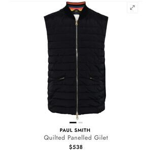 Paul Smith Quilted Panelled Gillet Large Feather Down Utility Luxury Minimalist